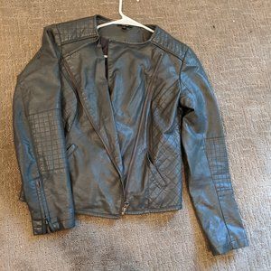 Vintage! Grey Faux leather Biker Jacket
